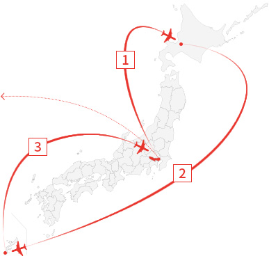 プライベートジェットならではの自由度の高い組み合わせ例